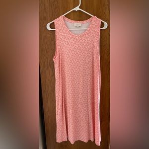 Pink flower dress, Loft Outlet, size large